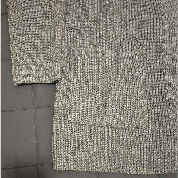SOLD! THE BEACH PEOPLE Gray Twin Palms Chunky Knit Open Front Cardigan XL/2XL - Picture 7 of 16